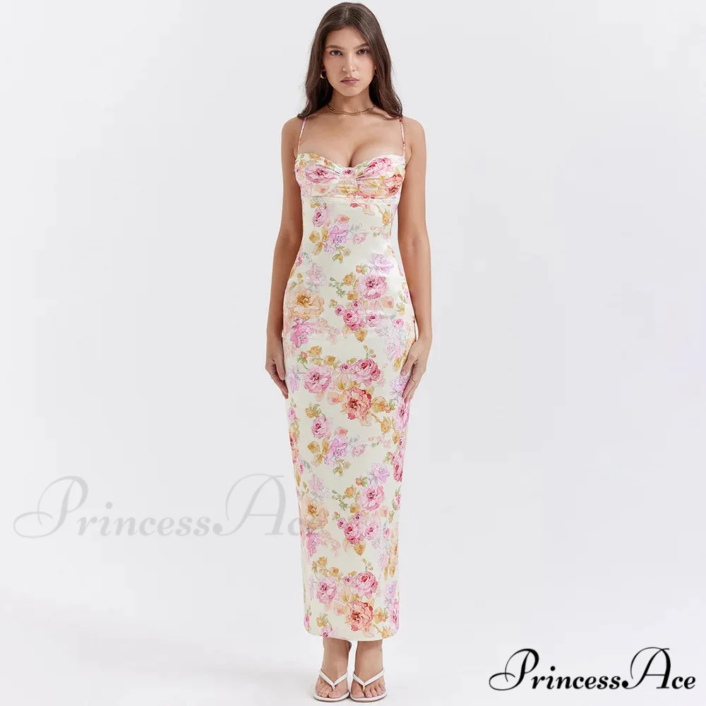 Agness Floral Stylish Maxi Bodycon Dress