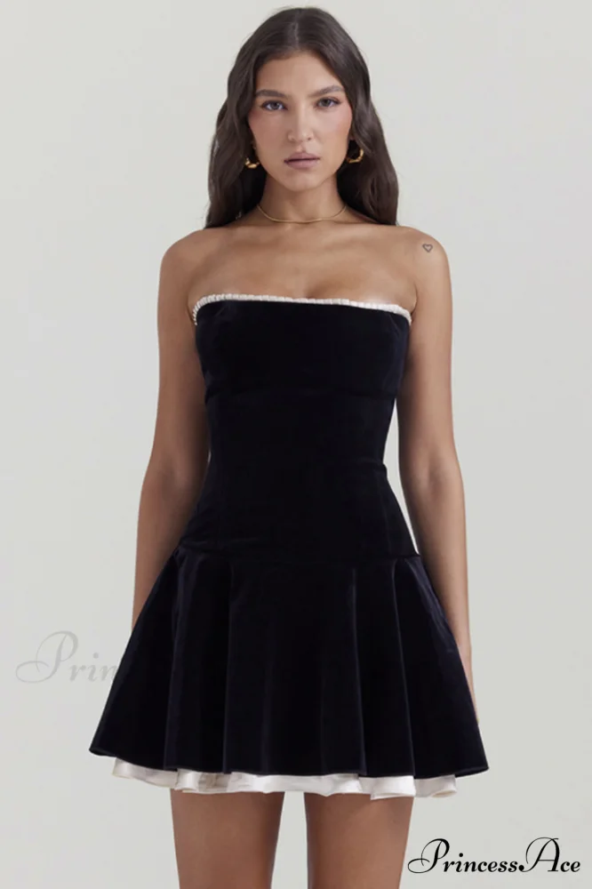 Black Velvet Off Charming The Shoulder Dress