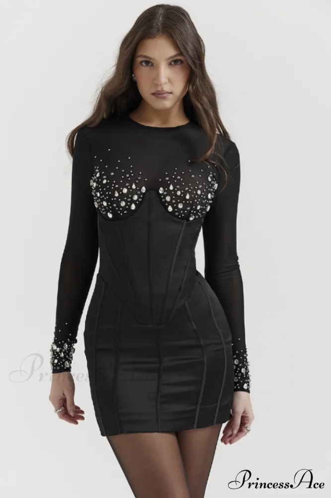 Anastasia Crystal Stylish Embellished Belted Dress