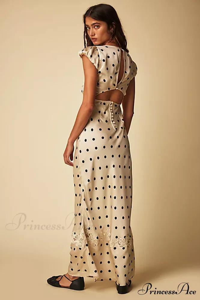 Fashion Babe Lace Charming Polka Dot Maxi Dress - Image 6