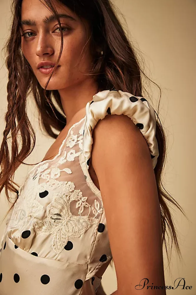 Fashion Babe Lace Charming Polka Dot Maxi Dress - Image 7