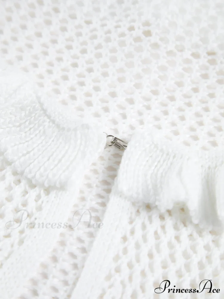 Crochet Eyelet Graceful Fly Away Cardigan - Image 4