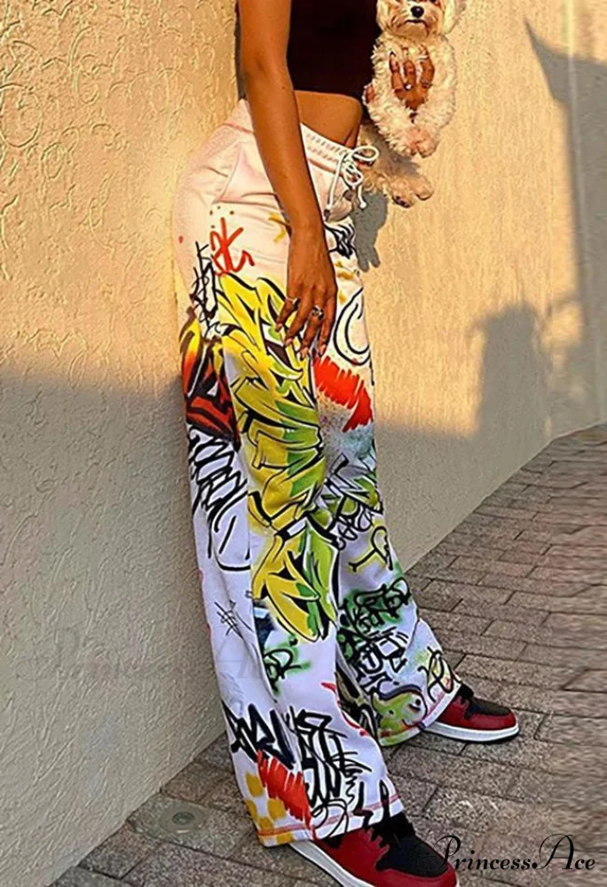 Graffiti Print Graceful Bodycon Maxi Dress