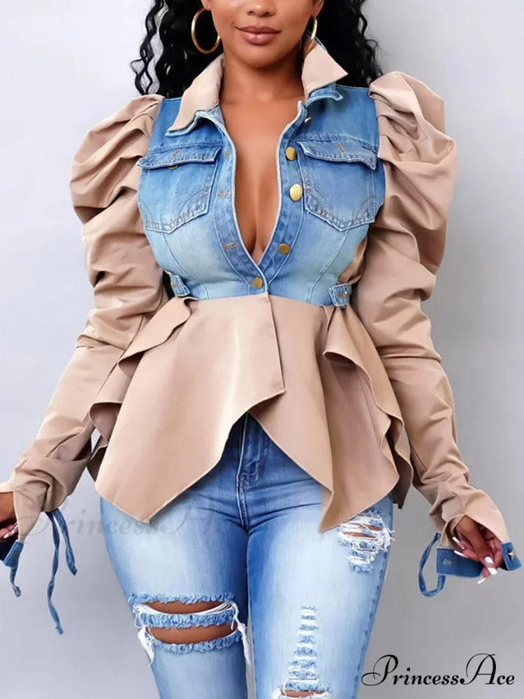 Denim Charming Patchwork Romper