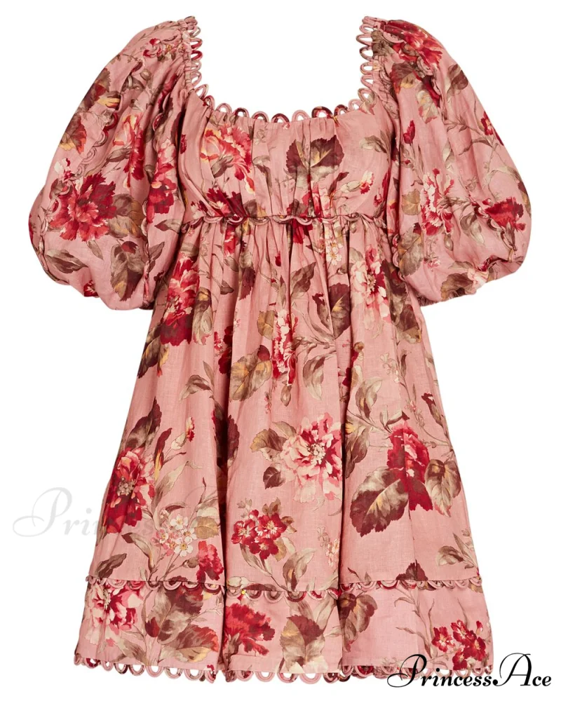 Alemais Cleo Smock Charming Mini Dress in Pink
