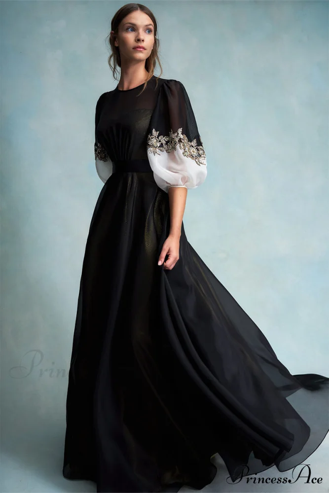 Medeline Black Graceful Maxi Dress
