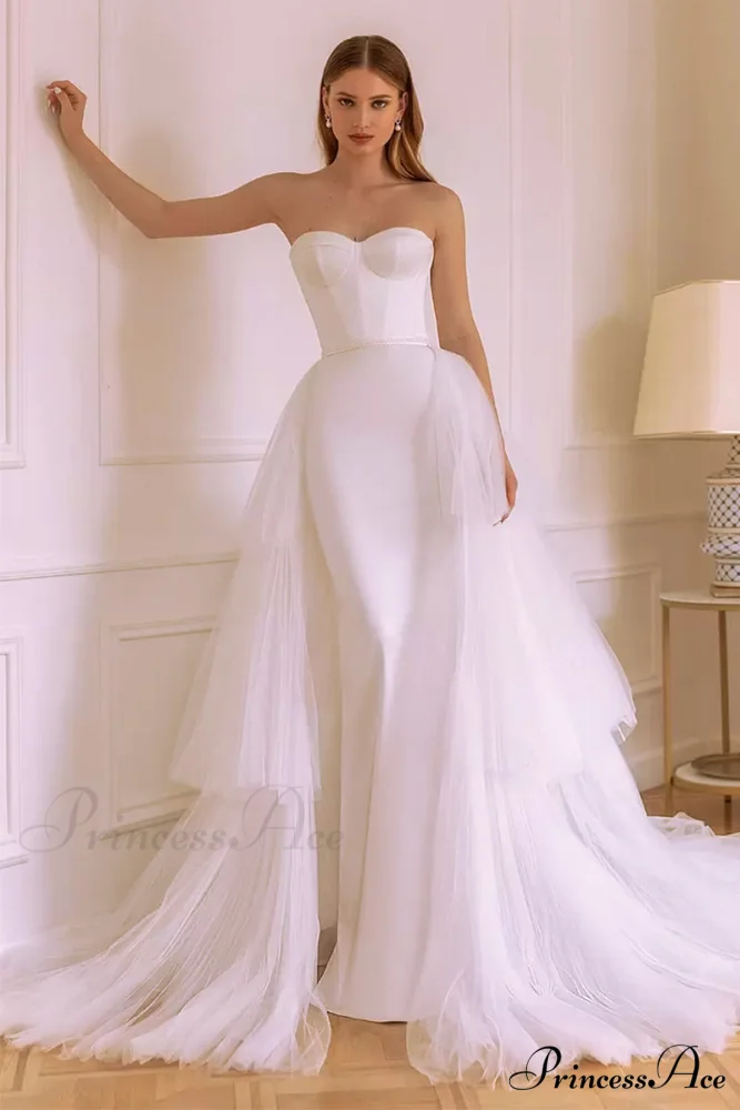 Everlasting Affection Strapless Trendy Satin Wedding Dress