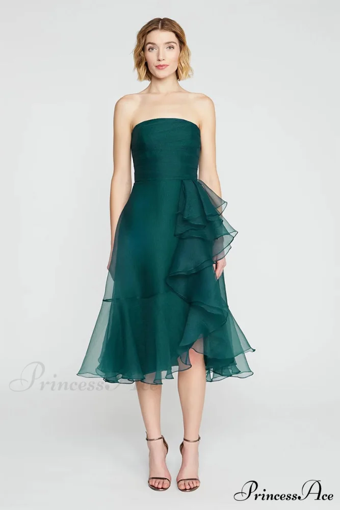 Lavish Elegance Graceful Strapless Midi Dress