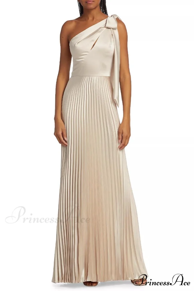 Lovely Evenings One-Shoulder Trendy Pleated Maxi Dress