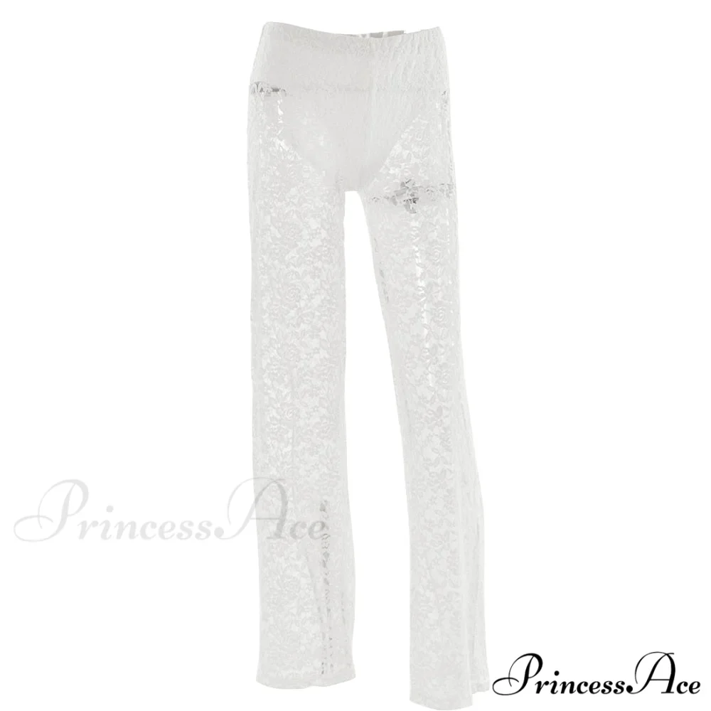 Lace Elegant Sheer Trousers - Image 2